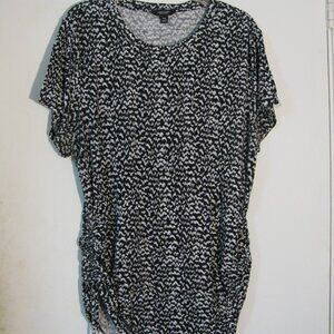 * Simply Vera Vera Wang Casual Top XXL Black & White Drawstring Ties on Side